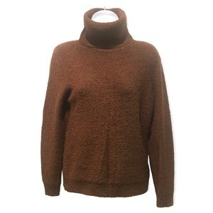 Joyce Vintage Women’s Brown Turtleneck Boucle Sweater Sz Medium